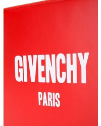 rote bedruckte Leder Clutch Handtasche von Givenchy