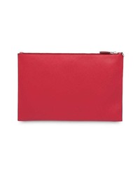 rote bedruckte Leder Clutch Handtasche von Prada