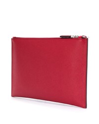 rote bedruckte Leder Clutch Handtasche von Prada