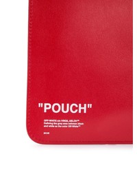 rote bedruckte Leder Clutch Handtasche von Off-White