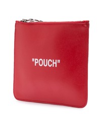rote bedruckte Leder Clutch Handtasche von Off-White