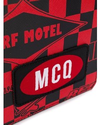 rote bedruckte Leder Clutch Handtasche von McQ Alexander McQueen