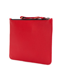 rote bedruckte Leder Clutch von Moncler