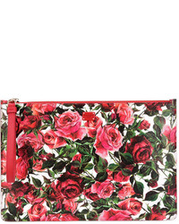 rote bedruckte Leder Clutch von Dolce & Gabbana