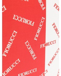 rote bedruckte Leder Clutch von Fiorucci