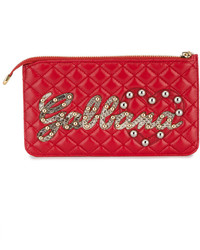 rote bedruckte Leder Clutch von Dolce & Gabbana