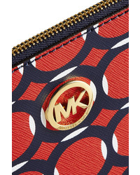 rote bedruckte Leder Clutch von MICHAEL Michael Kors