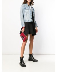 rote bedruckte Leder Clutch von McQ Alexander McQueen