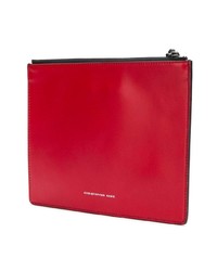 rote bedruckte Leder Clutch von Christopher Kane