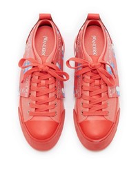 rote bedruckte Leder niedrige Sneakers von JW Anderson