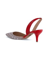 rote bedruckte Leder Pumps von Paul Andrew