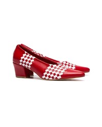 rote bedruckte Leder Pumps von Maryam Nassir Zadeh