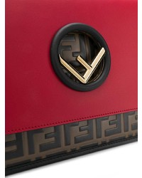 rote bedruckte Leder Umhängetasche von Fendi
