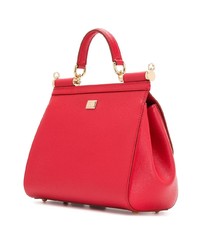 rote bedruckte Leder Umhängetasche von Dolce & Gabbana
