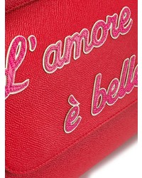 rote bedruckte Leder Umhängetasche von Dolce & Gabbana