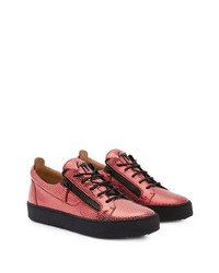 rote bedruckte niedrige Sneakers von Giuseppe Zanotti