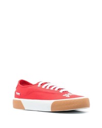 rote bedruckte niedrige Sneakers von Palm Angels