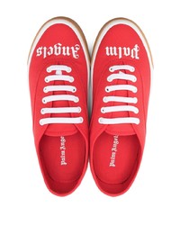 rote bedruckte niedrige Sneakers von Palm Angels