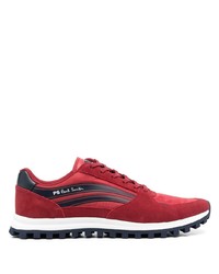 rote bedruckte niedrige Sneakers von PS Paul Smith