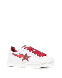 rote bedruckte niedrige Sneakers von A Bathing Ape