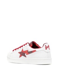 rote bedruckte niedrige Sneakers von A Bathing Ape