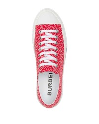 rote bedruckte niedrige Sneakers von Burberry