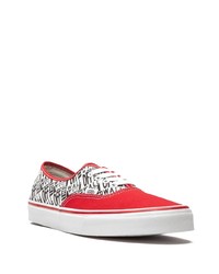 rote bedruckte Segeltuch niedrige Sneakers von Vans