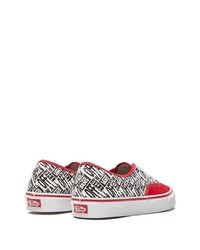 rote bedruckte Segeltuch niedrige Sneakers von Vans