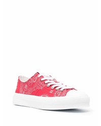 rote bedruckte Segeltuch niedrige Sneakers von Givenchy