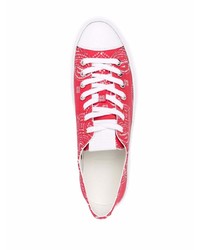 rote bedruckte Segeltuch niedrige Sneakers von Givenchy