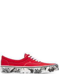 rote bedruckte Segeltuch niedrige Sneakers von Undercover