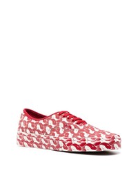 rote bedruckte Segeltuch niedrige Sneakers von Vans