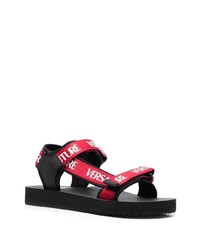 rote bedruckte Segeltuchsandalen von VERSACE JEANS COUTURE