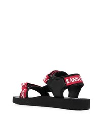 rote bedruckte Segeltuchsandalen von VERSACE JEANS COUTURE