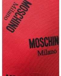 rote bedruckte Seidekrawatte von Moschino