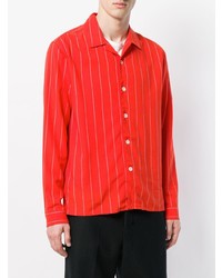 rote bedruckte Shirtjacke von AMI Alexandre Mattiussi