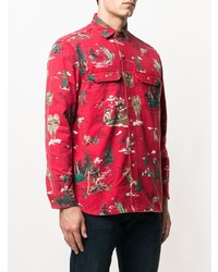 rote bedruckte Shirtjacke von Polo Ralph Lauren