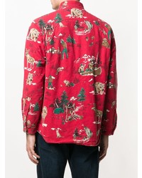 rote bedruckte Shirtjacke von Polo Ralph Lauren
