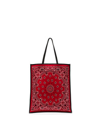 rote bedruckte Shopper Tasche aus Leder