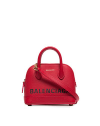 rote bedruckte Shopper Tasche aus Leder von Balenciaga