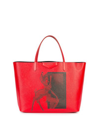 rote bedruckte Shopper Tasche aus Leder von Givenchy