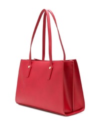 rote bedruckte Shopper Tasche aus Leder von Love Moschino