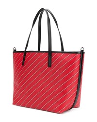 rote bedruckte Shopper Tasche aus Leder von Karl Lagerfeld