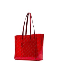 rote bedruckte Shopper Tasche aus Leder von Stella McCartney