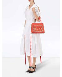 rote bedruckte Shopper Tasche aus Leder von Fendi