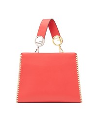 rote bedruckte Shopper Tasche aus Leder von Fendi