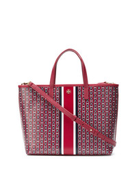 rote bedruckte Shopper Tasche aus Leder von Tory Burch