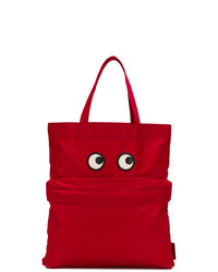 rote bedruckte Shopper Tasche aus Nylon von Anya Hindmarch