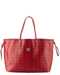 rote bedruckte Shopper Tasche aus Segeltuch