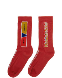 rote bedruckte Socken von Reebok By Pyer Moss